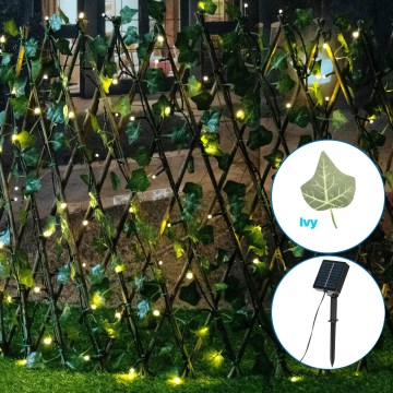 Aigostar - LED napelemes dekoráció 102xLED/2x0,7m IP65 300 mAh meleg fehér ivy