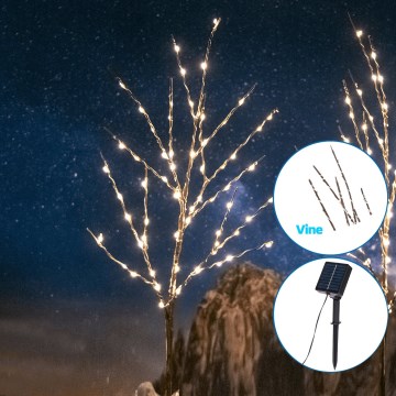 Aigostar - LED napelemes dekoráció 140xLED/3m IP65 300 mAh meleg fehér szőlőindás füzér