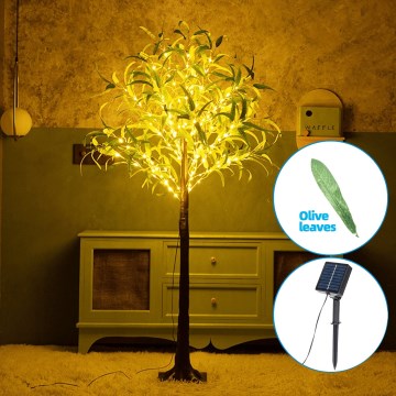 Aigostar - LED napelemes dekoráció 150xLED/3,2m IP65 1200 mAh meleg fehér oliva