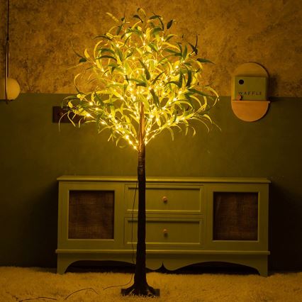 Aigostar - LED napelemes dekoráció 210xLED/3,5m IP65 1200 mAh meleg fehér oliva