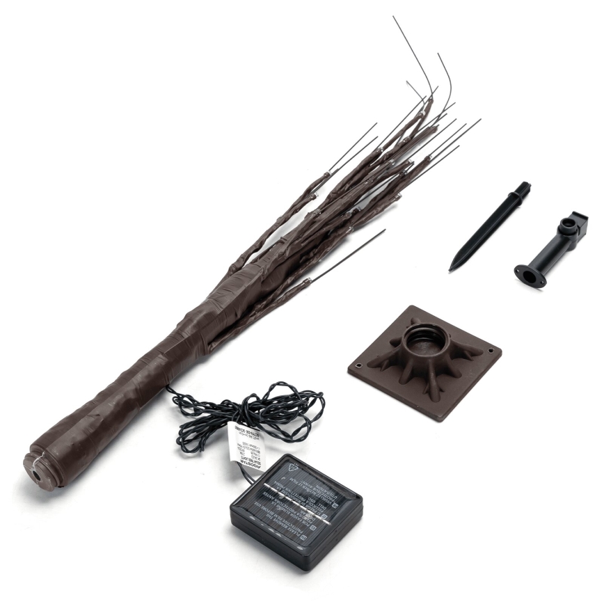 Aigostar - LED napelemes dekoráció 24xLED/2,6m IP65 300 mAh meleg fehér fa