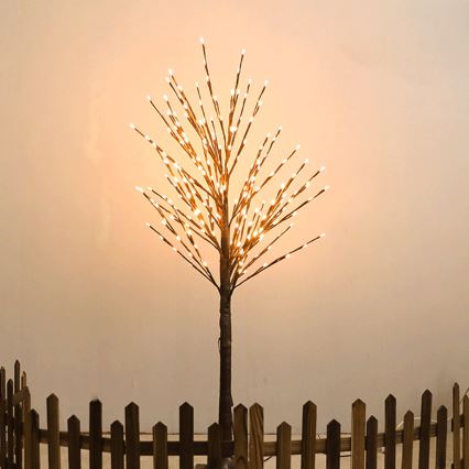 Aigostar - LED napelemes dekoráció 24xLED/2,6m IP65 300 mAh meleg fehér fa