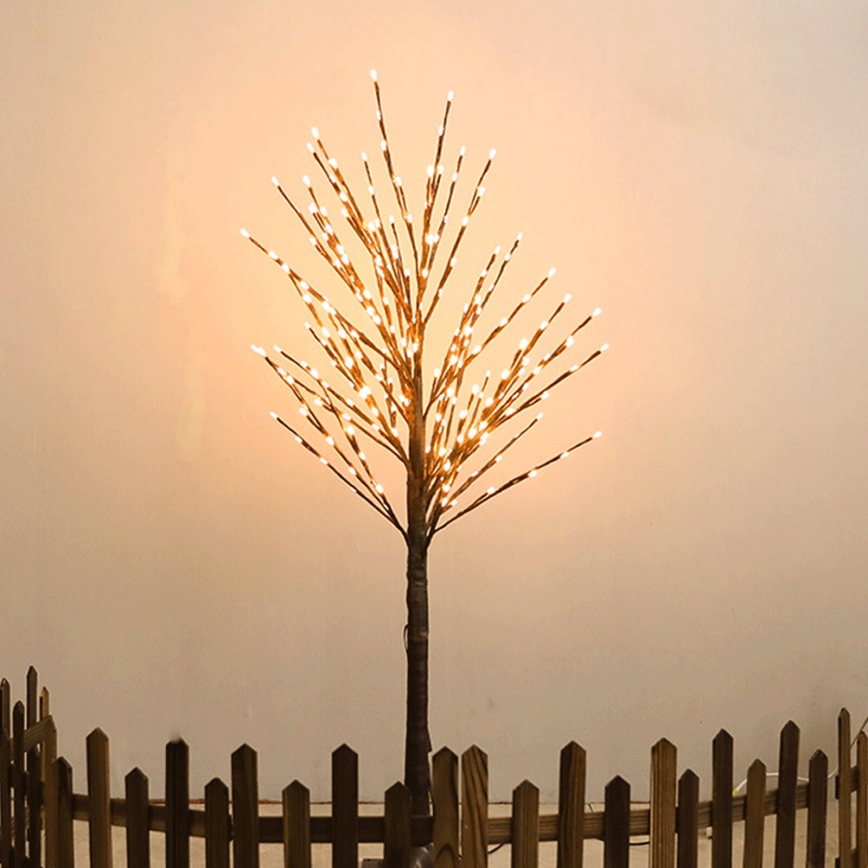 Aigostar - LED napelemes dekoráció 24xLED/2,6m IP65 300 mAh meleg fehér fa