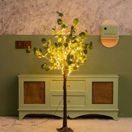 Aigostar - LED napelemes dekoráció 30xLED/2,6m IP65 300 mAh meleg fehér eukaliptusz