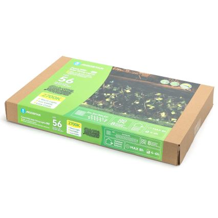 Aigostar - LED-es napelemes dekoráció 56xLED/2x0,4m IP65 300 mAh meleg fehér ivy