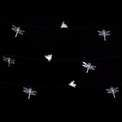 Aigostar - LED napelemes dekorációs fényfüzér, 50 LED / 8 fénymód, 10 m, 800 mAh, IP65, hideg fehér