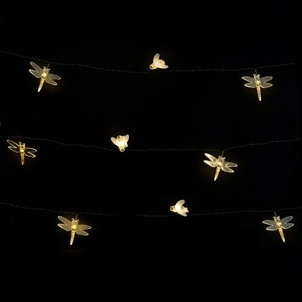 Aigostar - LED napelemes díszfüzér 50xLED/8 üzemmód 10 m 800 mAh IP65 meleg fehér