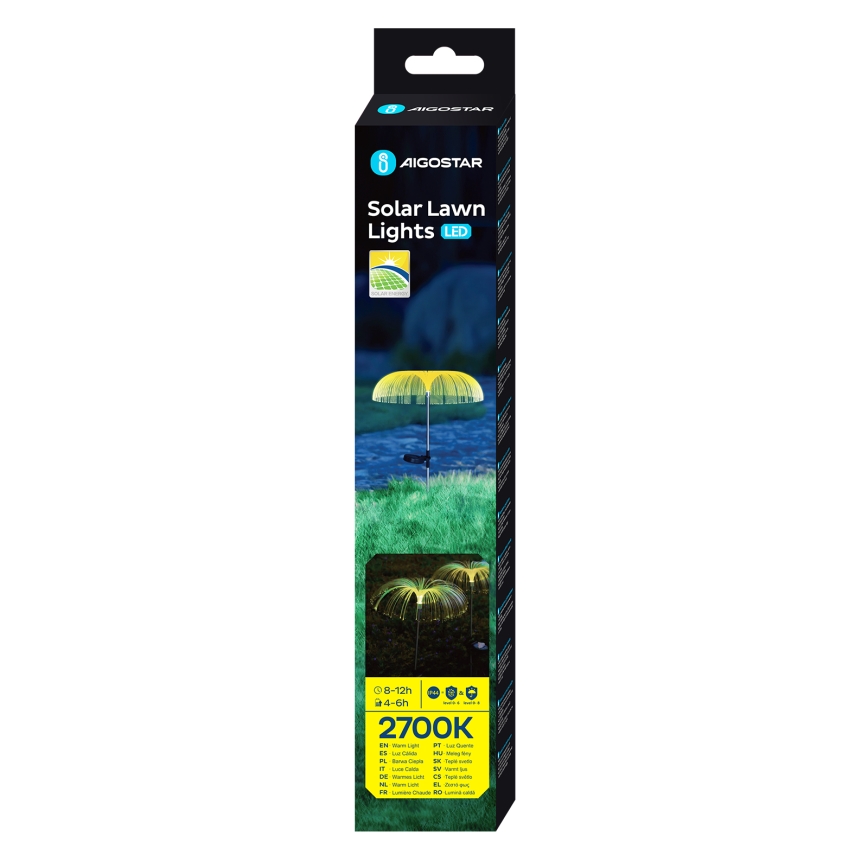 Aigostar - LED napelemes dekorációs lámpa LED/0,03W/1,2V 70cm 300 mAh 2700K IP44