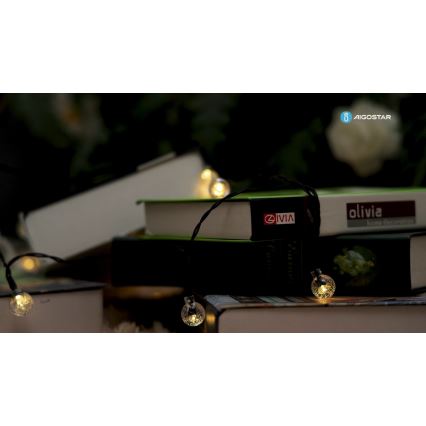 Aigostar - LED napelemes dekorációs lánc 50xLED/8 funkció 12m IP65 800 mAh meleg fehér