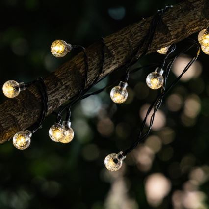 Aigostar - LED napelemes dekorációs lánc 50xLED/8 funkció 12m IP65 800 mAh meleg fehér