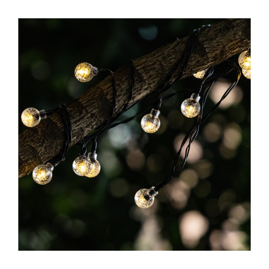 Aigostar - LED napelemes dekorációs lánc 50xLED/8 funkció 12m IP65 800 mAh meleg fehér