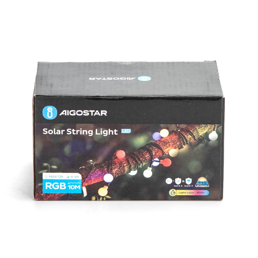 Aigostar - LED napelemes dekorációs lánc 50xLED/8 funkció 12m IP65 800 mAh színes