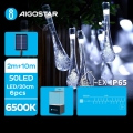 Aigostar - LED Napelemes dekoratív lánc 50xLED/8 funkció 12m IP65 hideg fehér