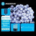 Aigostar - LED Napelemes dekoratív lánc 50xLED/8 funkció 12m IP65 hideg fehér