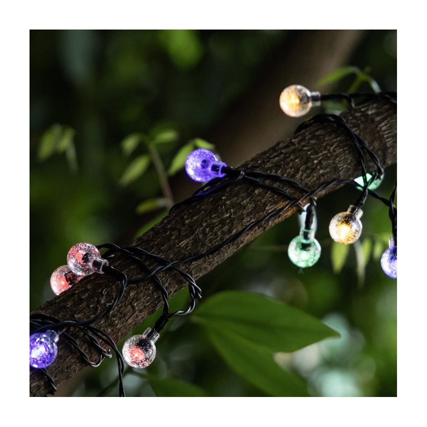 Aigostar - LED Napelemes dekoratív lánc 50xLED/8 funkció 12m IP65 többszínű