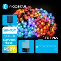 Aigostar - LED Napelemes dekoratív lánc 50xLED/8 funkció 12m IP65 többszínű