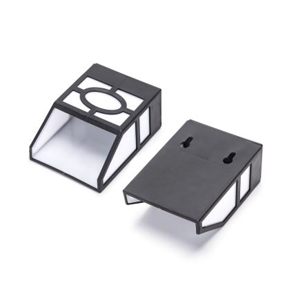Aigostar - LED Napelemes fali lámpa LED/0,006W/1,2V 100 mAh 2700K IP44 fekete