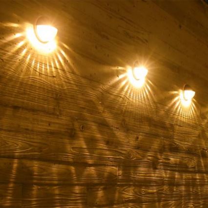 Aigostar - LED Napelemes fali lámpa LED/2W/1,2V fekete 300 mAh 2700K IP44