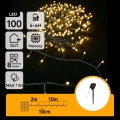 Aigostar - LED napelemes fényfüzér 100 LED / 8 funkciós, 12 m, IP65, meleg fehér, 800 mAh
