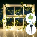 Aigostar - LED Napelemes fényfüzér 100xLED/12m IP65 300 mAh meleg fehér borostyán