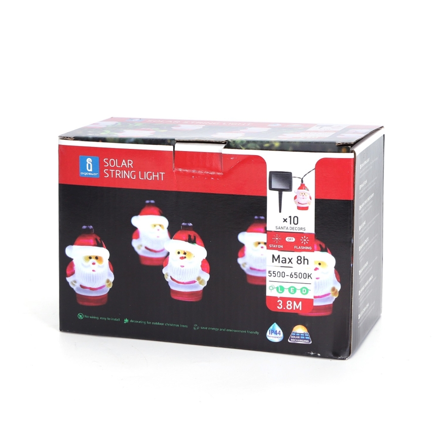 Aigostar - LED napelemes fényfüzér 10xLED/3,8 m IP44 hideg fehér 400 mAh