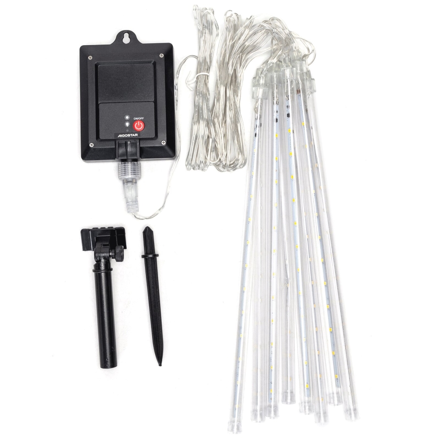 Aigostar - LED napelemes fényfüzér 192xLED/8m IP65 1200 mAh hideg fehér