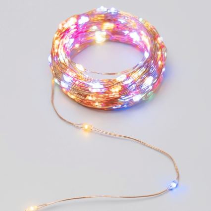 Aigostar - LED napelemes fényfüzér, 200 LED, 8 világítási mód, 22 m, IP65, többszínű, 800 mAh