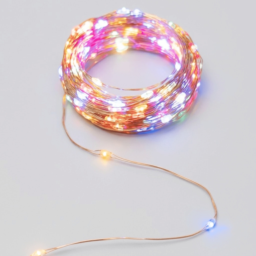 Aigostar - LED napelemes fényfüzér, 200 LED, 8 világítási mód, 22 m, IP65, többszínű, 800 mAh