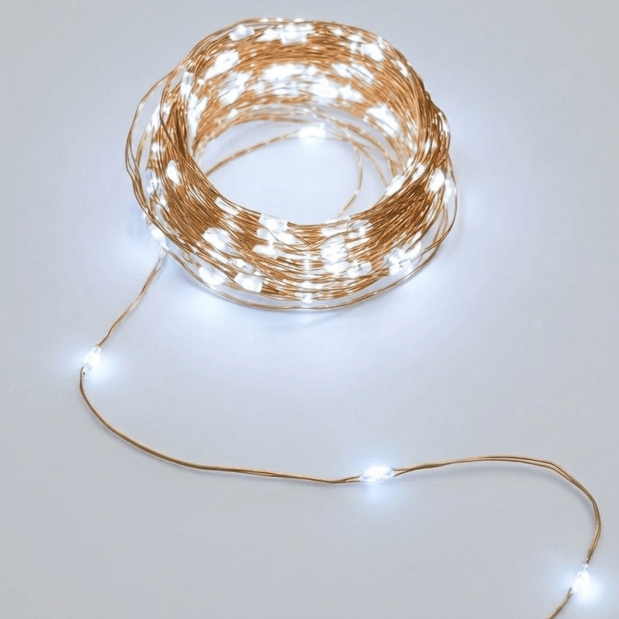 Aigostar - LED napelemes fényfüzér 200xLED/8 funkció 22 m IP65 hideg fehér 800 mAh