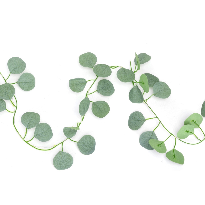 Aigostar - LED Napelemes fényfüzér 50xLED/7m IP65 300 mAh meleg fehér eukaliptusz