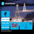 Aigostar - LED napelemes karácsonyi dekoráció LED/0,26W/3,7V 75cm IP65 500 mAh hideg fehér