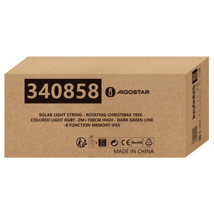 Aigostar - LED napelemes karácsonyi dekoráció LED/0,59W/3,7V 100 cm IP65 130 mAh többszínű