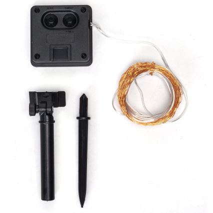 Aigostar - LED napelemes karácsonyi fényfüzér 100xLED/8 funkció 12m IP65 800 mAh hideg fehér