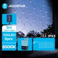 Aigostar - LED napelemes karácsonyi fényfüzér 100xLED/8 funkciós 4,5x1,5m IP65 hideg fehér