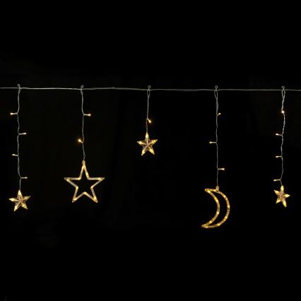 Aigostar - Napelemes LED karácsonyi fényfüzér, 120 db LED, 8 funkció, 3 x 0,6 m, 500 mAh, IP65, meleg fehér