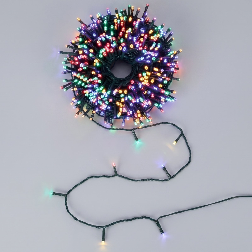 Aigostar - napelemes LED karácsonyi fényfüzér, 500×LED, 8 üzemmód, 52 m, IP65, többszínű, 1200 mAh