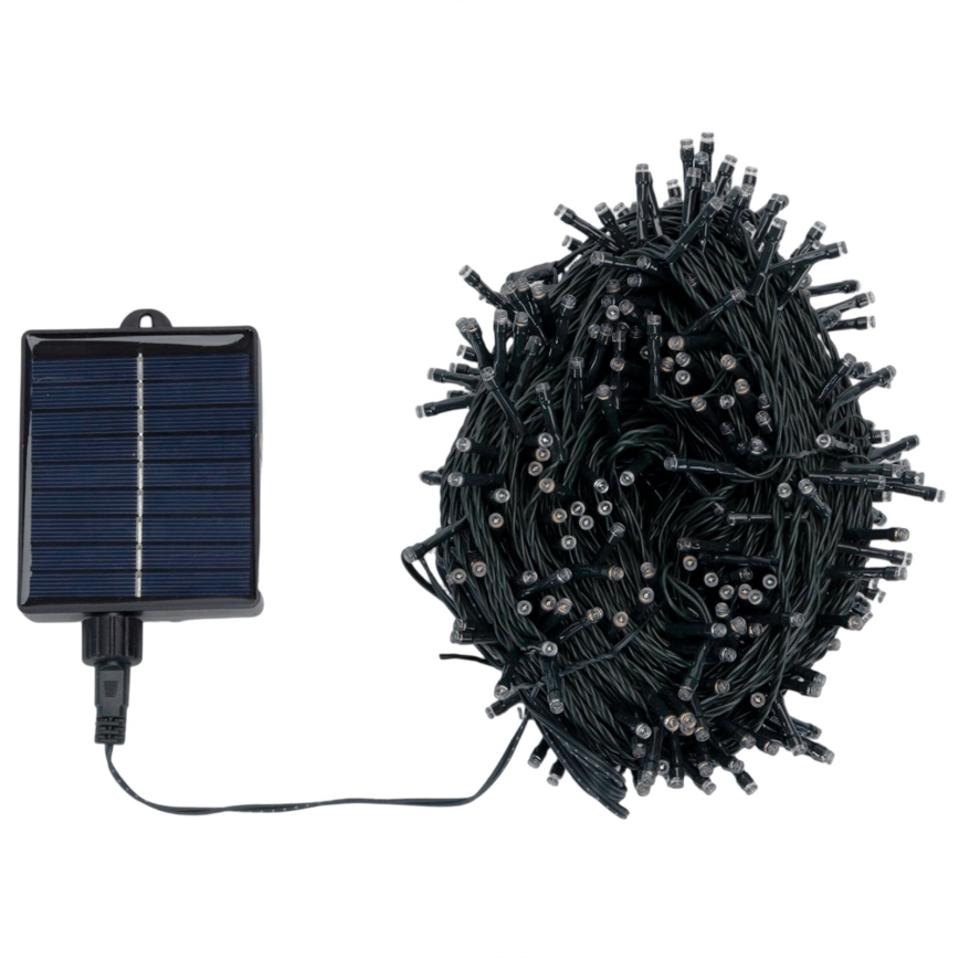 Aigostar - napelemes LED karácsonyi fényfüzér, 500×LED, 8 üzemmód, 52 m, IP65, többszínű, 1200 mAh