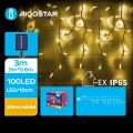Aigostar - LED Napelemes karácsonyi lánc 100xLED/8 funkció 8x0,6m IP65 meleg fehér