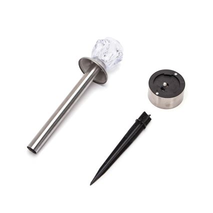 Aigostar - LED napelemes lámpa LED/0,006W/1,2V 35,5 cm matt króm 2700K IP44 100 mAh