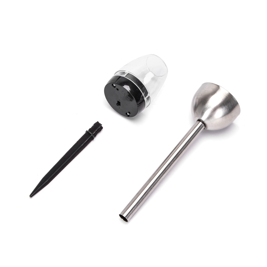 Aigostar - LED napelemes lámpa LED/0,006W/1,2V 38,2 cm matt króm 2700K IP44 40 mAh