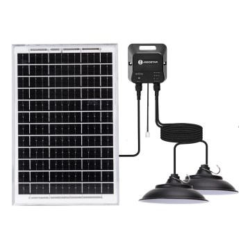 Aigostar - LED napelemes lámpa érzékelővel 2xLED/35W/12V 6000 mAh 6500K IP65 átm. 15 cm + távirányító