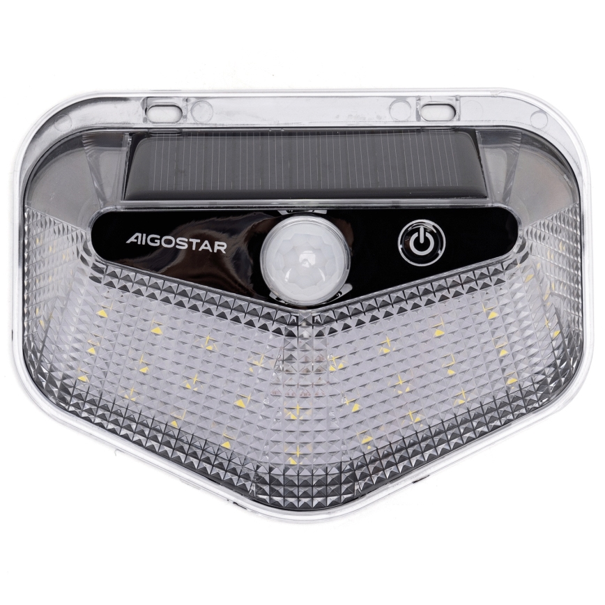 Aigostar - LED napelemes lámpa érzékelővel LED/3,7V 6500K 500 mAh IP65 fekete