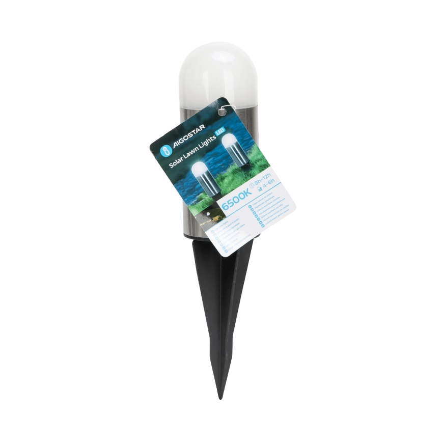 Aigostar - LED Napelemes lámpa LED/0,006W/1,2V 20cm matt króm 40 mAh 6500K IP44