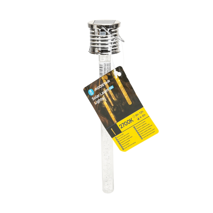 Aigostar - LED napelemes lámpa LED/0,006W/1,2V króm 2700K IP44 40 mAh