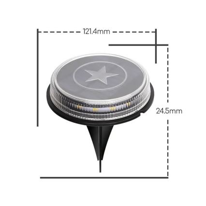 Aigostar - LED Napelemes lámpa LED/0,6W/5,5V 24,5 cm 500 mAh 3200K IP66 fekete
