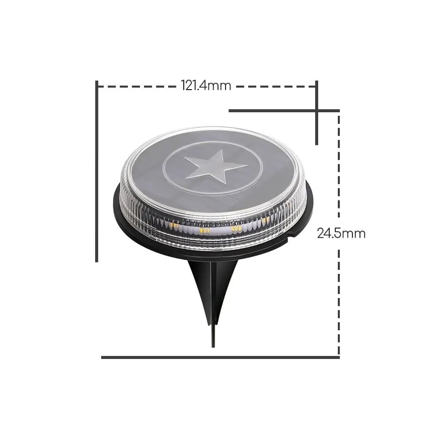 Aigostar - LED Napelemes lámpa LED/0,6W/5,5V 24,5 cm 500 mAh 3200K IP66 fekete