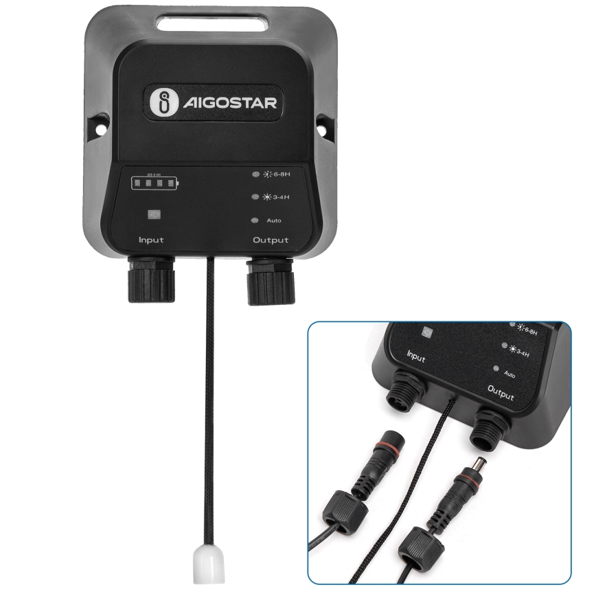 Aigostar - LED Napelemes lámpa LED/70W/12V 6000 mAh 6500K átm. 20,5 cm + távirányítás