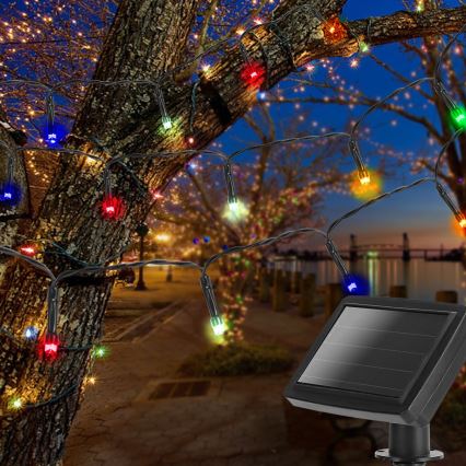 Aigostar - LED Napelemes lánc 100xLED/11,9m IP44 többszínű
