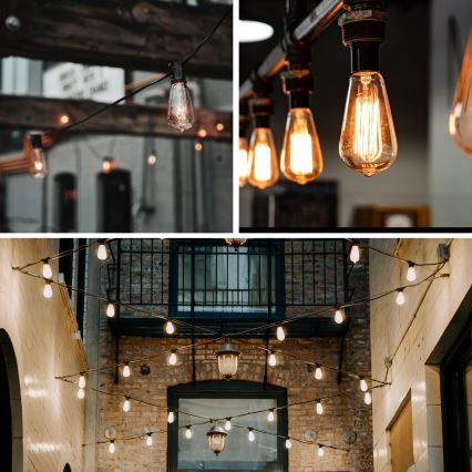 Aigostar - LED Napelemes lánc 10xLED/3,8m IP44 meleg fehér