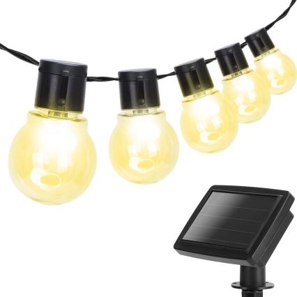 Aigostar - LED Napelemes lánc 20xLED/5,8m IP44 meleg fehér